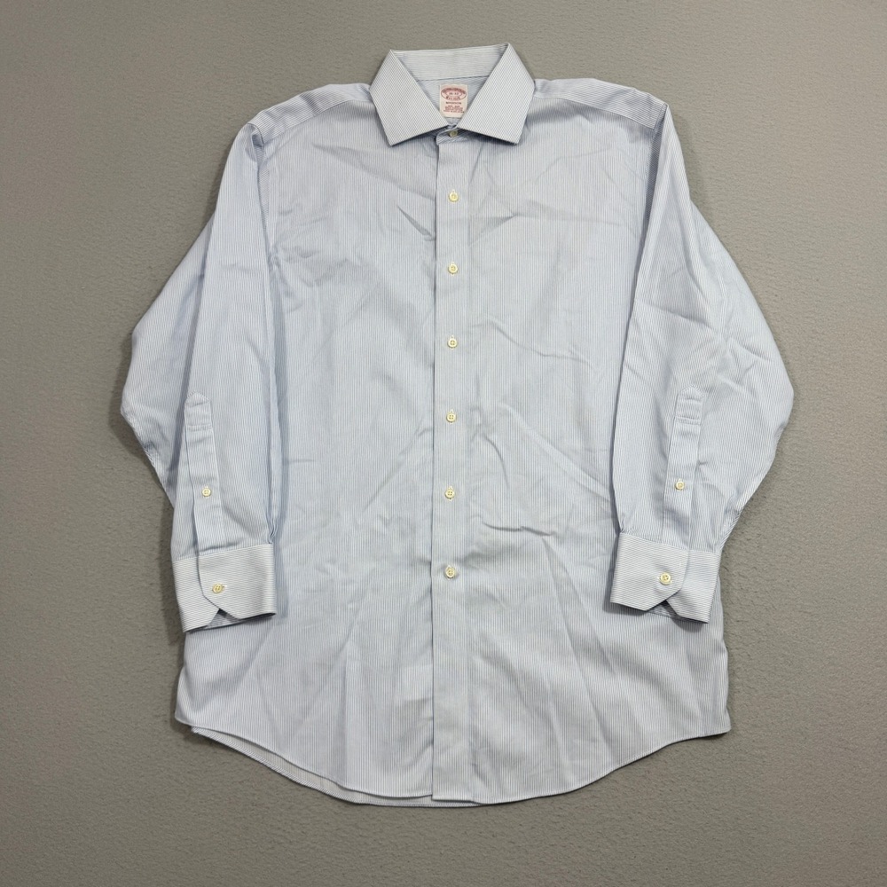 Brooks Brothers Button Down Men's 16-32 Blue Madison Non-Iron Supima Striped